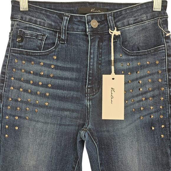 KanCan Womans size 5/26 Estilo Studded Distressed Skinny Denim Blue Jeans NEW - Picture 2 of 8